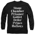 Harry Potter Titles Mens Long Sleeve Shirt Black Officially Licensed Officially Licensed