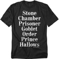Harry Potter Titles Mens T Shirt Black Officially Licensed
