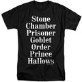 Harry Potter Titles Mens Tall T Shirt Black Officially Licensed
