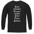 Harry Potter Titles Long Sleeve Kids Youth T Shirt Black Officially Licensed