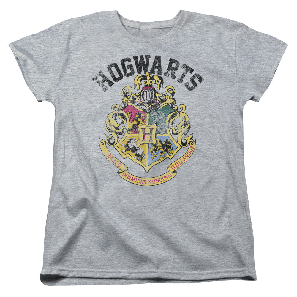 Harry Potter Hogwarts Crest Womens T Shirt Athletic Heather Officially Licensed