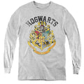 Harry Potter Hogwarts Crest Long Sleeve Kids Youth T Shirt Athletic Heather Officially Licensed