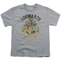 Harry Potter Hogwarts Crest Kids Youth T Shirt Athletic Heather Officially Licensed