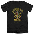 Harry Potter Hogwarts Alumni Mens Slim Fit V-Neck T Shirt Black Officially Licensed