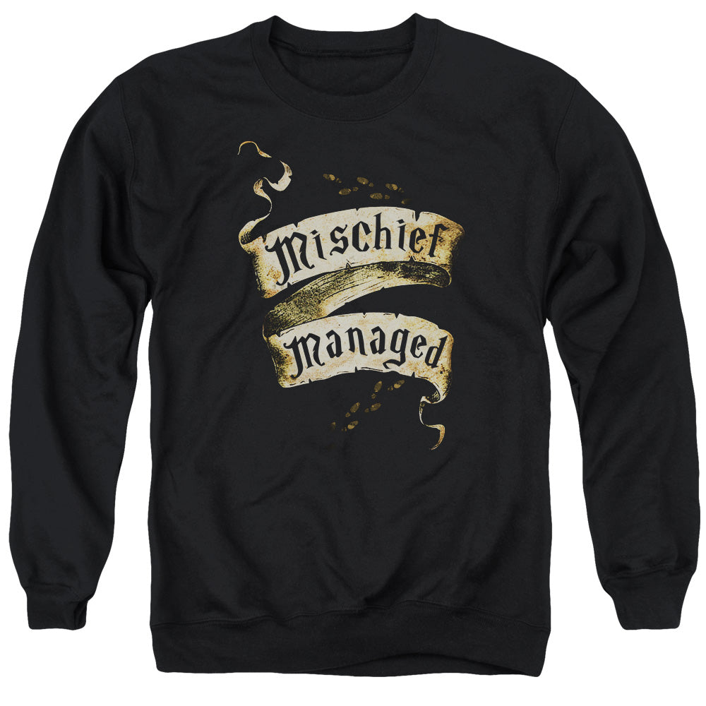 Harry Potter Mischief Managed Mens Crewneck Sweatshirt Black Officially Licensed