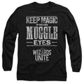 Harry Potter Wizards Unite Hidden Magic Mens Long Sleeve Shirt Black Officially Licensed Officially Licensed