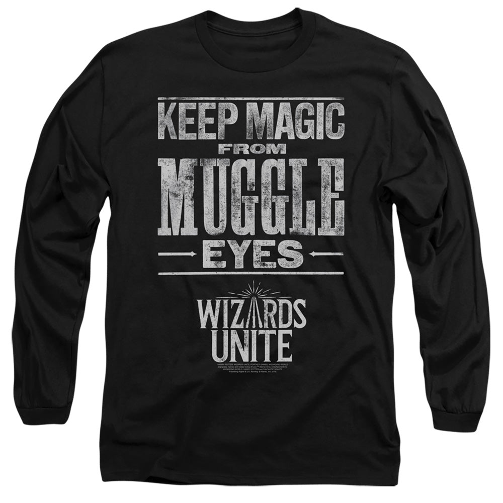 Harry Potter Wizards Unite Hidden Magic Mens Long Sleeve Shirt Black Officially Licensed Officially Licensed