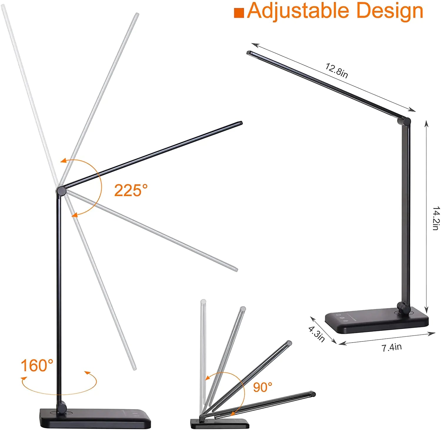5 Lighting Mode LED Desk Lamp + Wireless Phone Charger