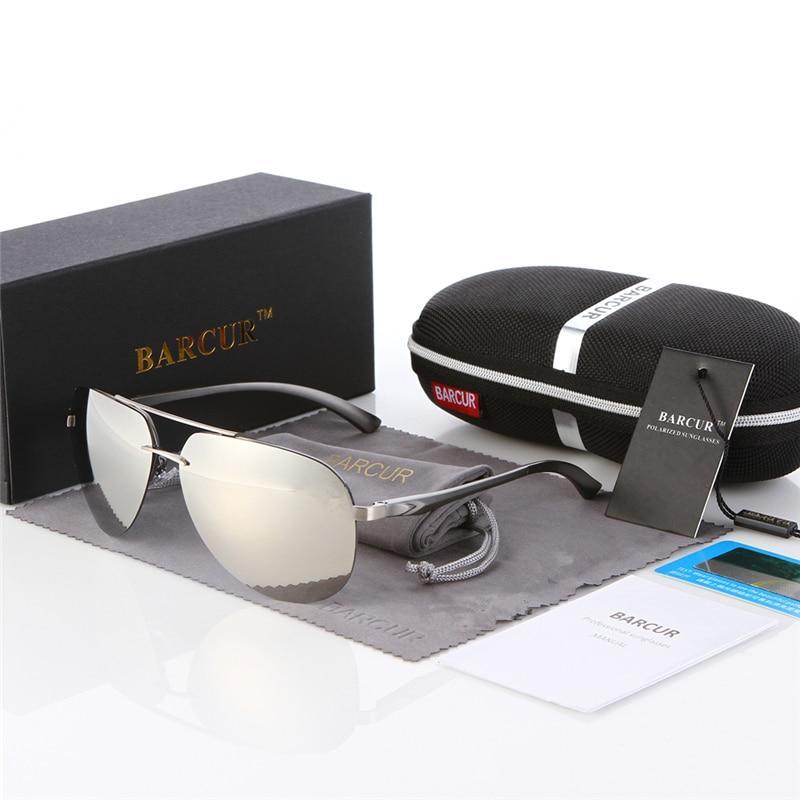 Luxury  Aluminium Magnesium Men's Sports Driving Polarized Sunglasses With Stanless Steel Frame Ultra Light Men Glasses In Aviation Pilot Style With UV400 Protection