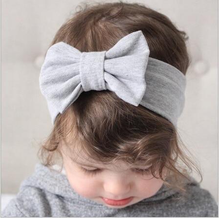 Headband Knitted Cotton Children Girls Elastic Bow Hair Bands Turban for girl Headbands