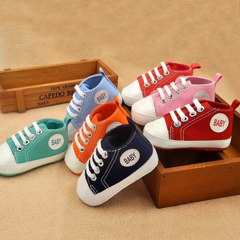 Classic Canvas Newborn Baby Boys Girls First Walkers Toddler Soft Sole Anti-slip Sneakers