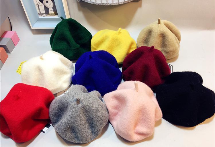 Baby Hat Beret British Painter Bud Of Pure Wool Cap For Girls In Modern New Retro Design