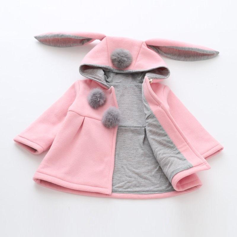 Baby Girls Coat Winter Spring Baby Girls Princess Coat Jacket Rabbit Ear Hoodie Casual Outerwear For Girl Infants Clothing Jacket Luxury Style