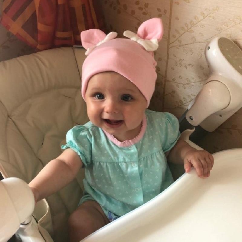 Baby Girl Hat Rabbit Ear Hat For Girls Cotton Bow Knot Children's Cap Toddler Kids Hats Cartoon Hats