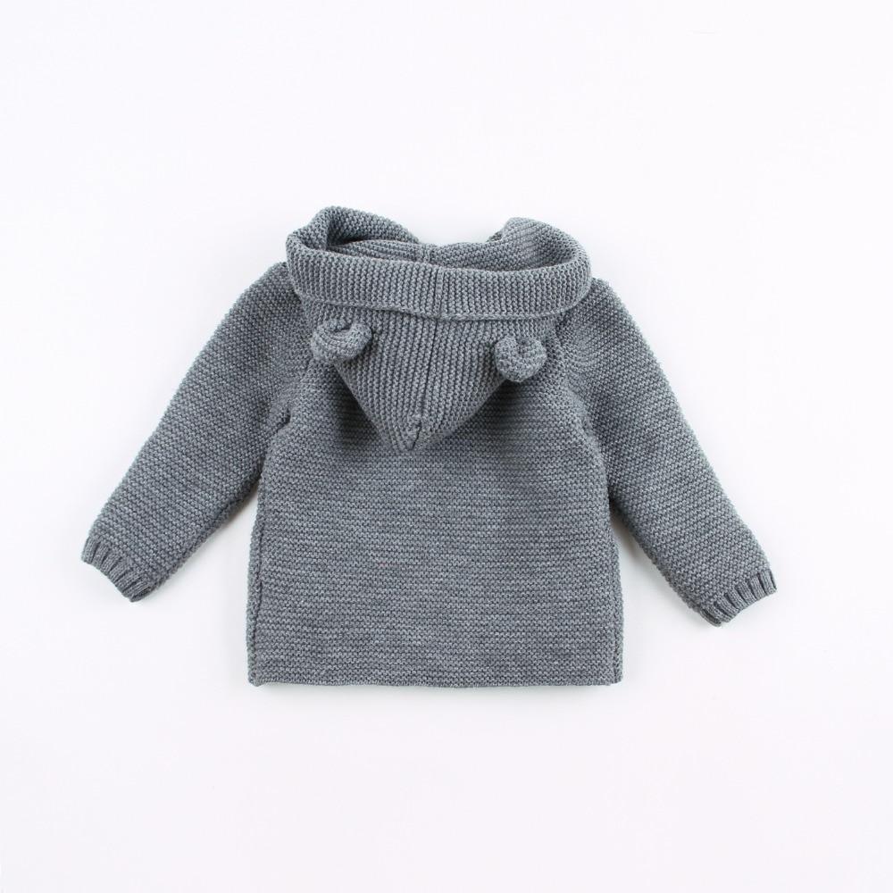 Winter Hooded Knitted Long Sleeve  Sweaters For Newborn Babies