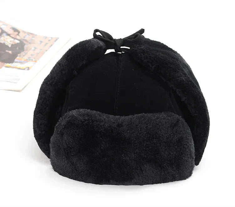 Bomber Hat Female Winter For Men Women Thick Warm Fur Velvet Cold Cap Male Snow Russian Ear Flap