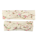 Modern Handmade Mother Baby Turban Matching Headband Mom Daughter Rabbit Ears Headbands Floral Print Bow