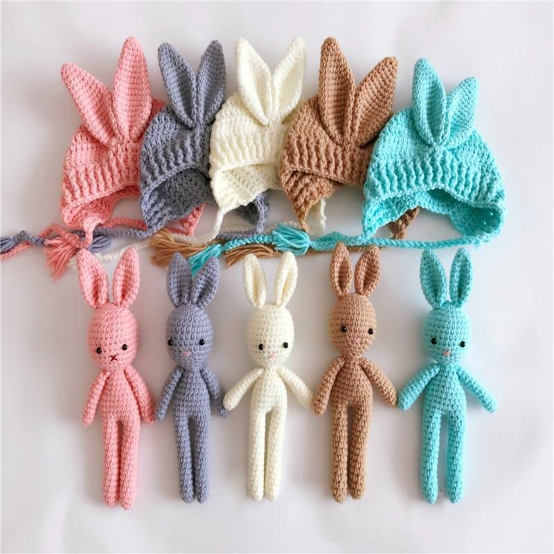 Modern Baby Cap Deer Design Handmade Crochet Deer Costume Set Knitted Hats And Toy For Girls and Boys Kids