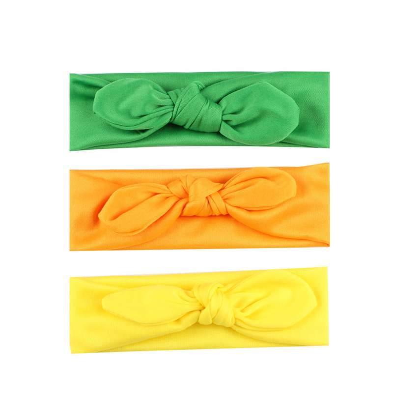 Modern 3Pcs Set Elastic Baby Headband Cute Bow Knot Kids Hair Bands For Newborn Baby Girl