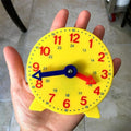 Montessori Student Learning Clock Time Teacher Gear Clock 4 Inch 12/24 Hour Plastic Mini Geared Clock, Learning Clock Classroom Kit, Clock for Kids Learning to Tell Time, Yellow Practice Clock for Kids, Teaching Clock, School Supplies