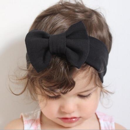 Headband Knitted Cotton Children Girls Elastic Bow Hair Bands Turban for girl Headbands