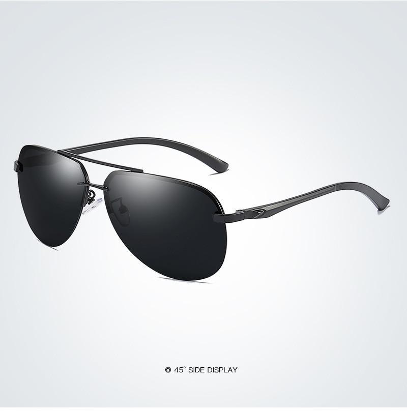 Luxury  Aluminium Magnesium Men's Sports Driving Polarized Sunglasses With Stanless Steel Frame Ultra Light Men Glasses In Aviation Pilot Style With UV400 Protection