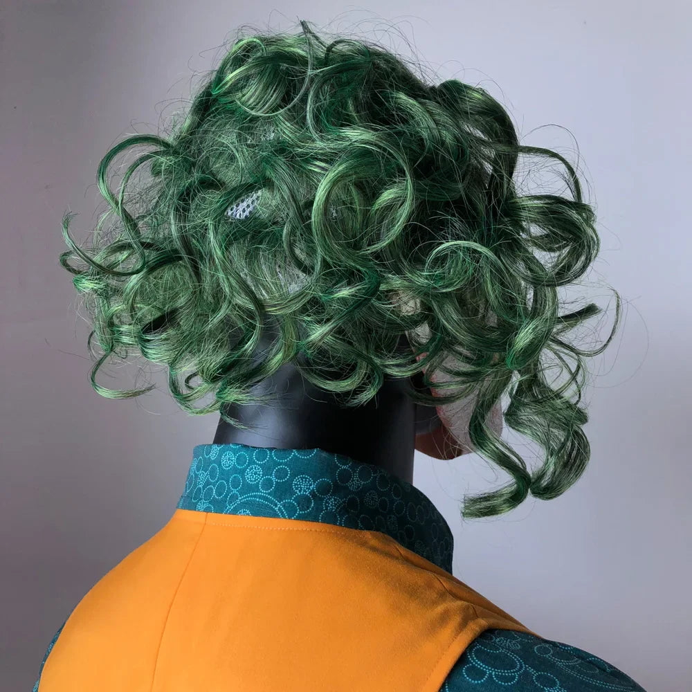 Joker Mask Cosplay Latex Masks With Green Hair Wig Scary Halloween Party Costume Props