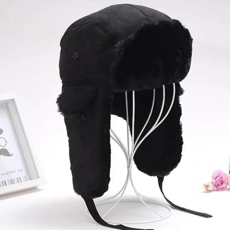 Bomber Hat Female Winter For Men Women Thick Warm Fur Velvet Cold Cap Male Snow Russian Ear Flap