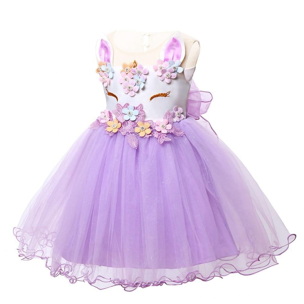 Unicorn Dress Costume Infant Party Dress For Baby Girls In elegant Style