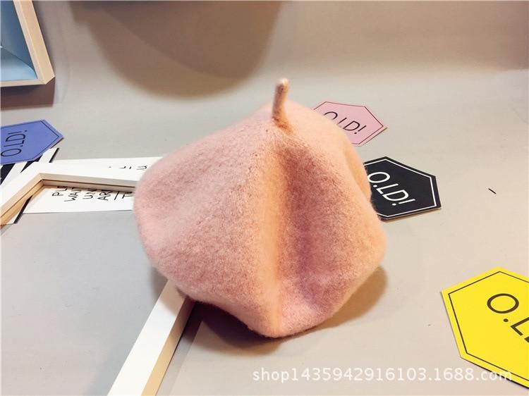 Baby Hat Beret British Painter Bud Of Pure Wool Cap For Girls In Modern New Retro Design