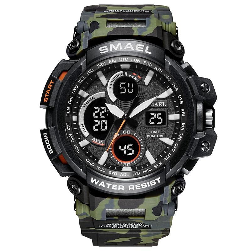 Army Green Modern Sport  Waterproof 50M Men Watches With LED Digital Display In Military Armi Relogio Masculino Style