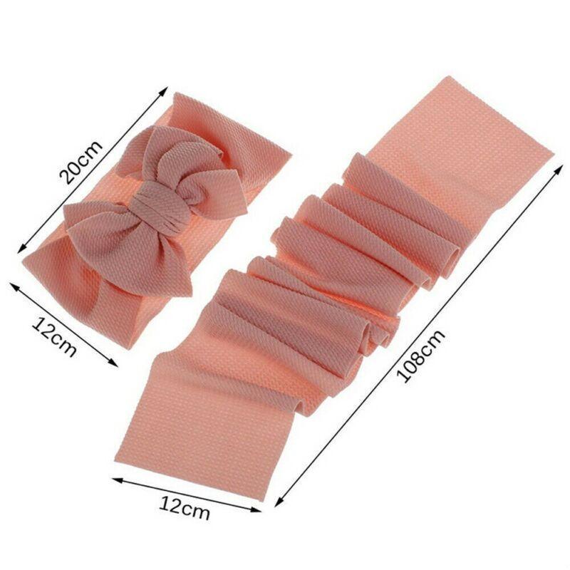 Fashion Trend Big Modern Baby Bow Accessories For Toddler Girls In Solid Bow Hairband Stretch Turban Knot Head Wrap Color  for Kids