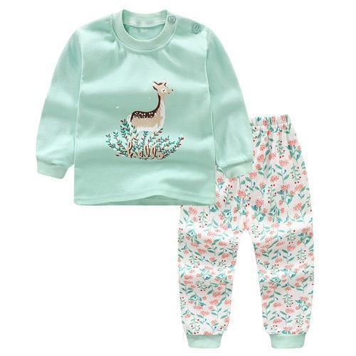 Baby Boy Clothes Cotton Clothing Sets Cartoon Long-sleeved T-shirt Pants Infant Clothes 2pcs Ste For Boys and Girls Kids