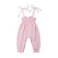 Baby Summer Clothes Sleeveless Strap Pants Solid Overalls Cotton Outfits Jumpsuits/ Romper for Girls