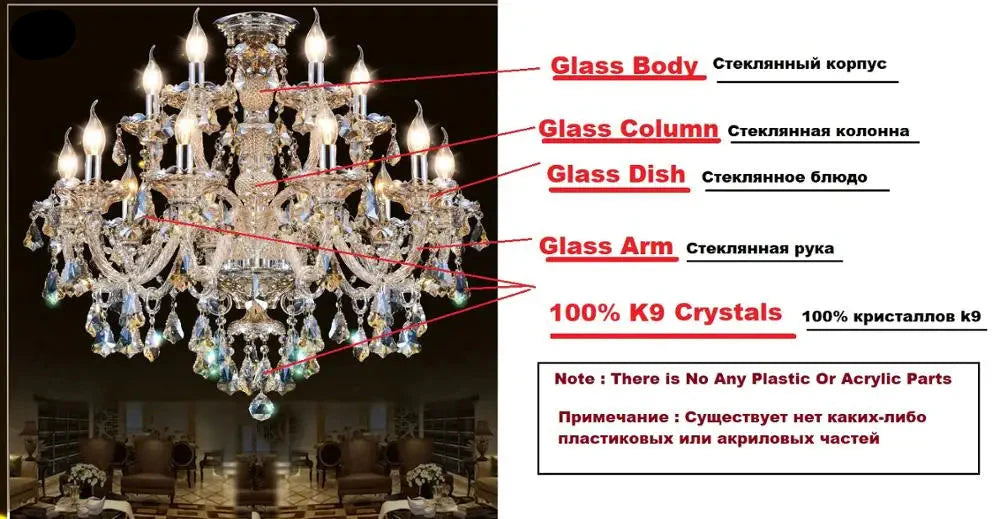 Modern Tiffany Crystal Chandelier Living Room