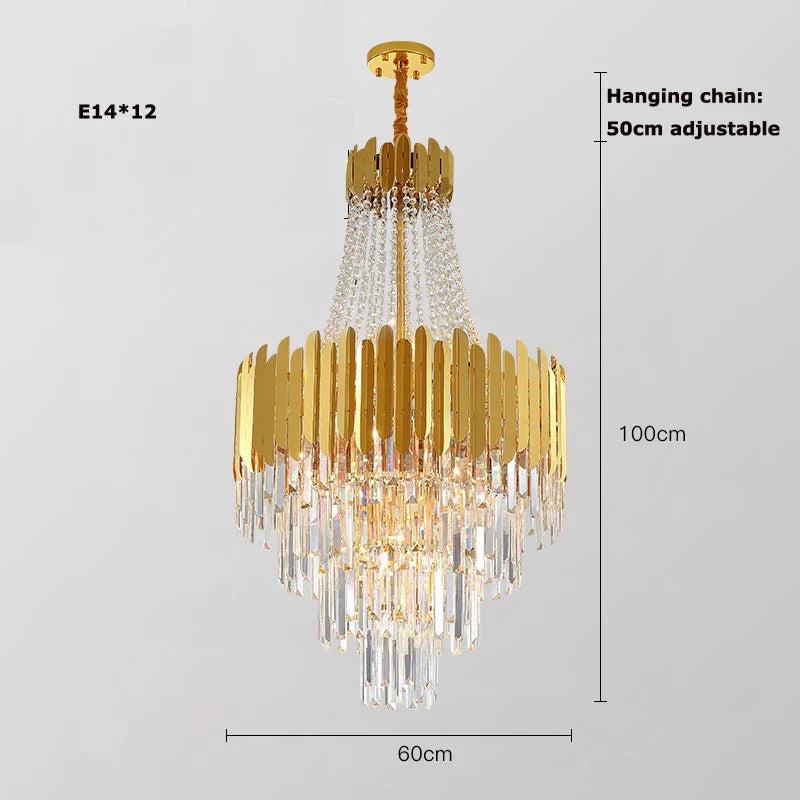 Gold Silver Desinger Dimmable LED Chandelier Lighting Hanging Lamps Lustre Suspension