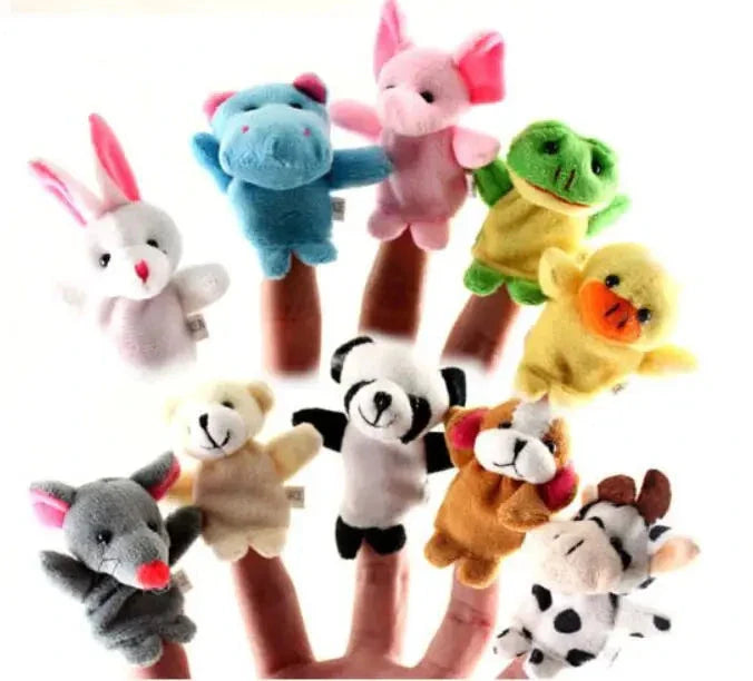 Hand Finger Puppets Plush Set – Animal Cartoon Toys for Kids