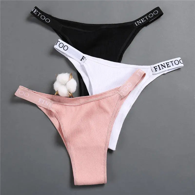 5PCS/Set Cotton Panties Briefs Women Underpants Sexy Thong