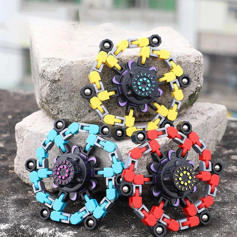 Deformable Fidget Spinner Chain Toy – Stress Relief Sensory Spinner for Kids & Adults