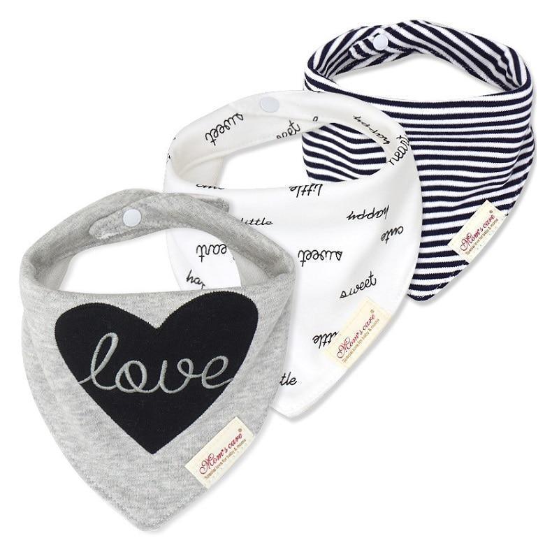 Moder 3PCS Baby Bibs Bandanna Lot Cotton Multi-style Triangle Cartoon For Infant Boys And Girls