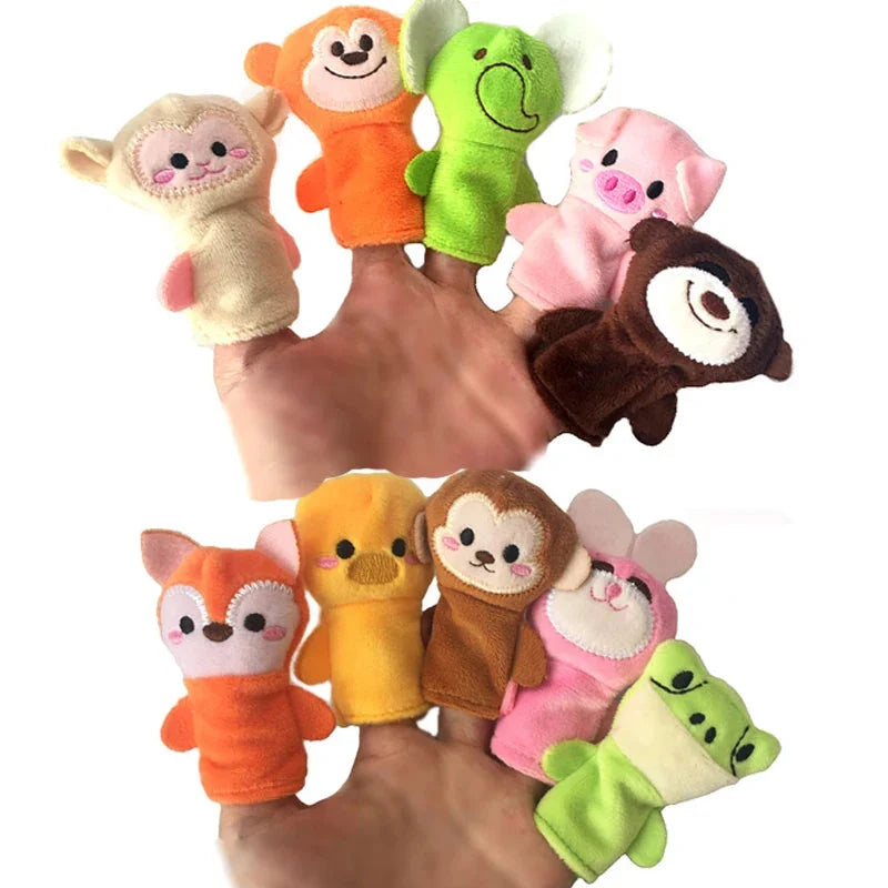 Hand Finger Puppets Plush Set – Animal Cartoon Toys for Kids