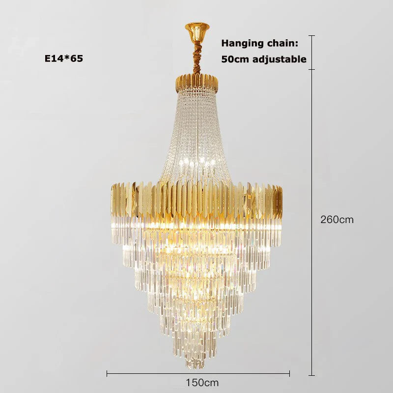 Gold Silver Desinger Dimmable LED Chandelier Lighting Hanging Lamps Lustre Suspension