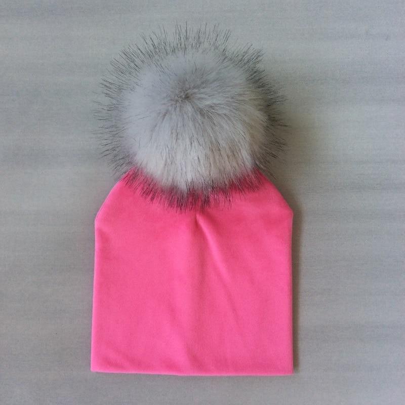 Kids Girls Solid Hat With Pompon Baby Beanie Pompom Cap Children's Accessories Design