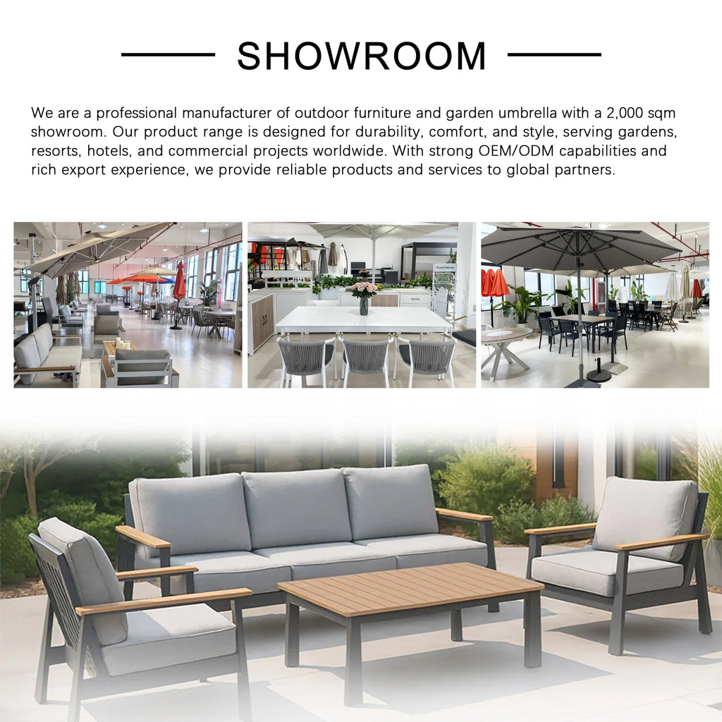 Modern All-Aluminum Outdoor Modular Sofa Set with X-Frame Design and Dining Table Freely Combinable for Farmhouse & Courtyard
