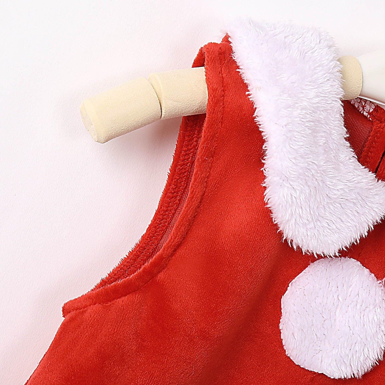 Christmas Princess Dress and Bowknot Hat Outfits Newborn  Perfect Gift For Baby Girl