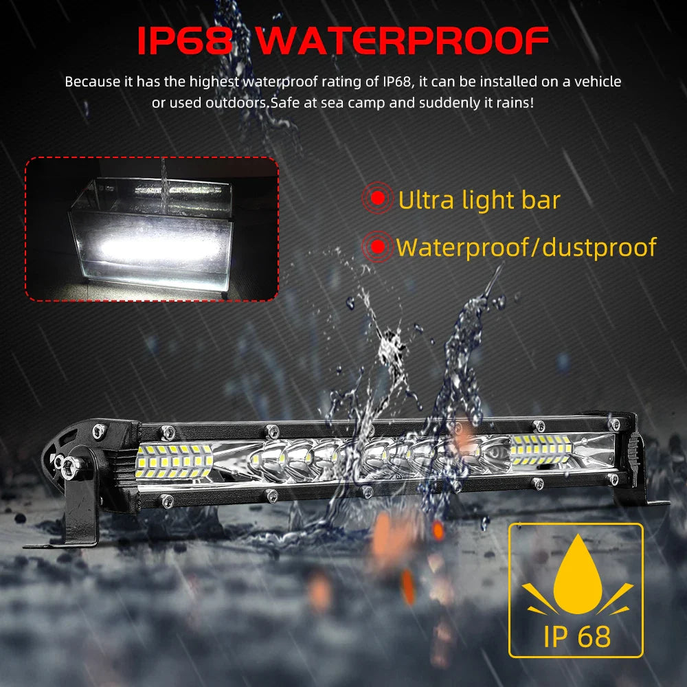 CO LIGHT 10D 10 20 30 inch 52W 104W 156W LED Work Light Bar Combo 4x4 Offroad LED Light Bar for Tractor Boat 4WD 4x4 Trucks ATV