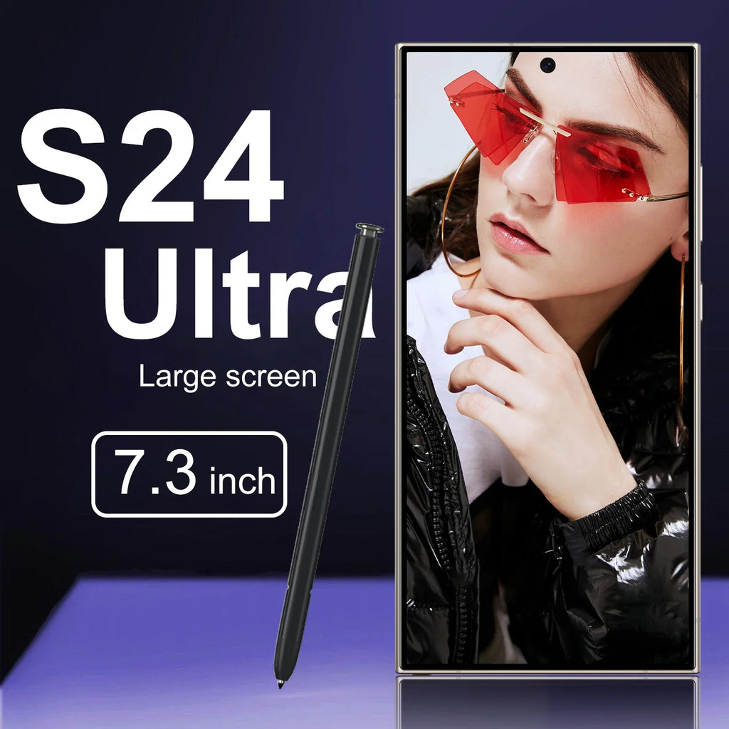2024 New Style S24 Ultra Phone Original 7.3 Inch HD Screen 4G 5G Smartphones Face Unlocked 8000mAh for Brand New S24 S24 ultra