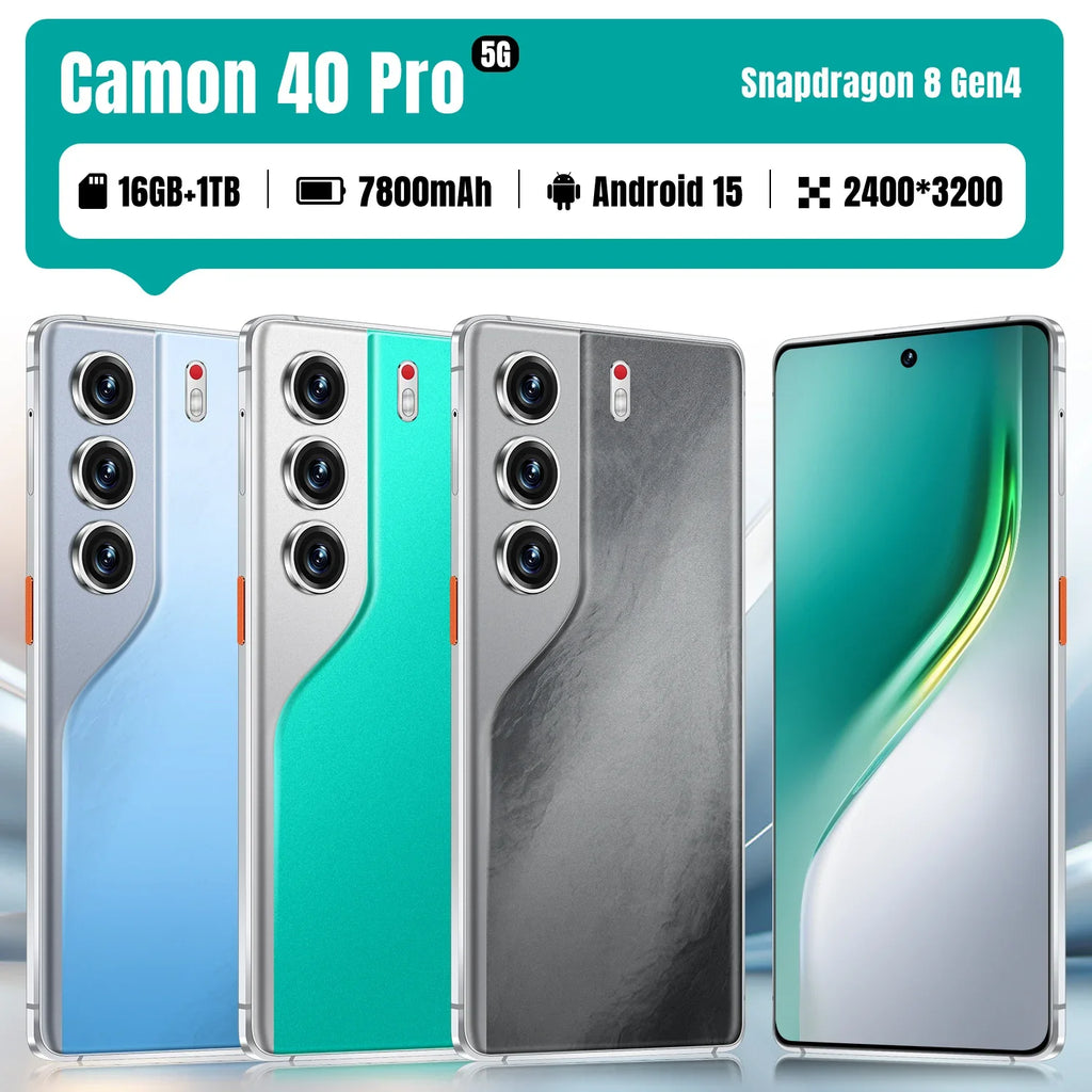 Camon 40 Pro 5G Global Unlocked Smartphone 7.3 Inch HD Screen 16GB+1TB Large Storage Deca Core 2025 Hot Selling