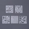 5Pcs/Set Children's Ruler Cutout Painting Template Hand Account Album Theme Lace Ruler Drawing Board Stencil Decoration Tools For Kids Drawing Education Toy