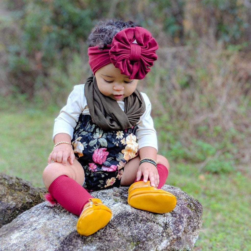 New Large Bow Baby Headband Velet Soft Bowknot Girl Accessories Hair Solid Messy Bows Toddler Headbands Baby Head Wraps Turban Big Bow for Girls